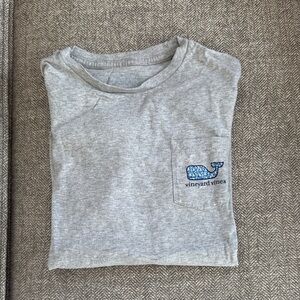 Vineyard Vines Kids Light Gray Tee with Blue Whale